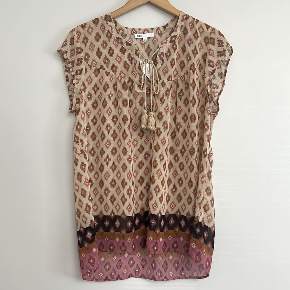 NWT DR2 Chiffon Blouse Women Size L